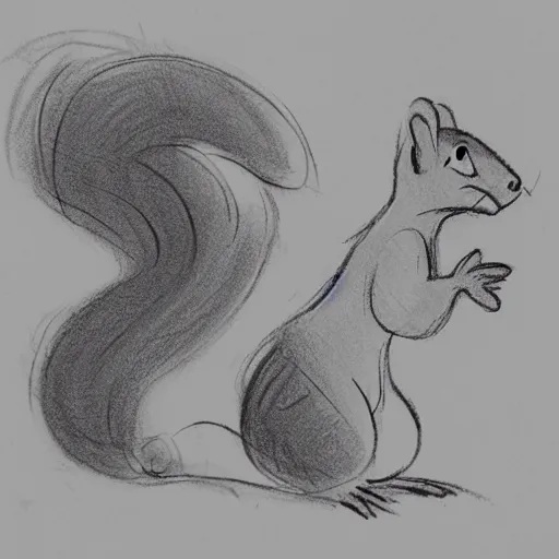 Image similar to milt kahl sketch of a squirrel