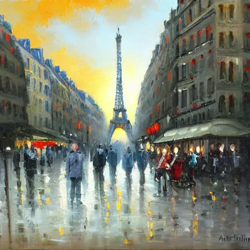 Image similar to painting Paris by style Antoine Blanchard