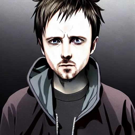 Image similar to jesse pinkman from breaking bad in tokyo ghoul anime, 4 k, hyper realistic, anime style, illustration