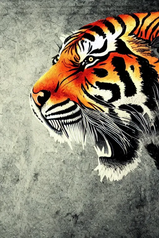 Prompt: a beautiful woodcut print of a indonesien tiger, 8 k, frostbite 3 engine, cryengine, dof, trending on artstation, digital art, crepuscular ray, art by roy l davies and tugboat printshop