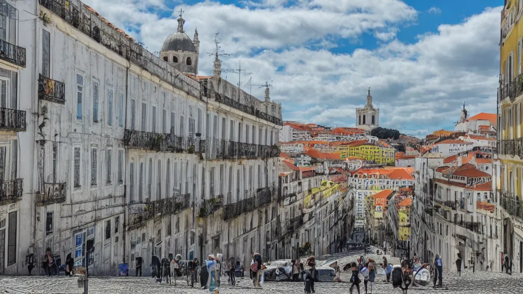 Prompt: Lisbon in a sunny day