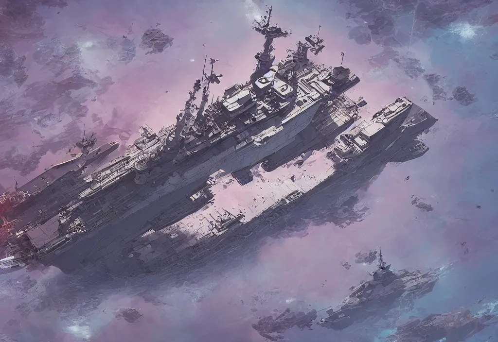 Prompt: handmade illustration of a beautiful big battleship, line art, ink, watercolor by Kilian Eng and by Jake Parker, winning-award masterpiece, fantastic, octane render, 8K HD Resolution, High quality image