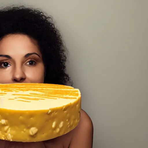 Prompt: woman made of cheese