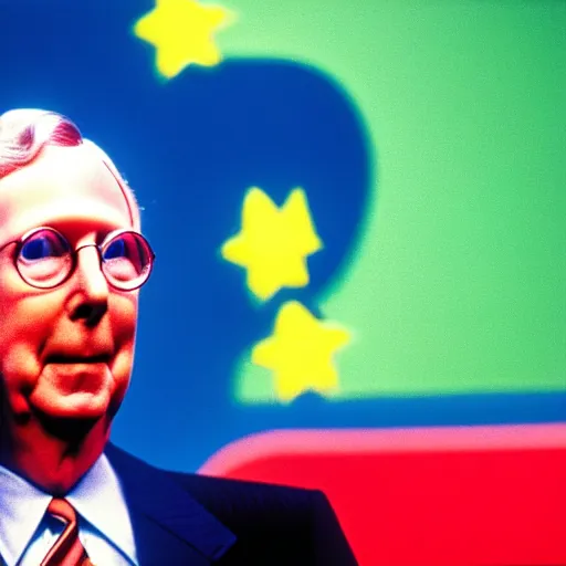 Prompt: photograph of Mitch McConnell on Double Dare (1988), sigma 85mm f/1.4, 4k, depth of field, high resolution, 4k, 8k, hd, full color