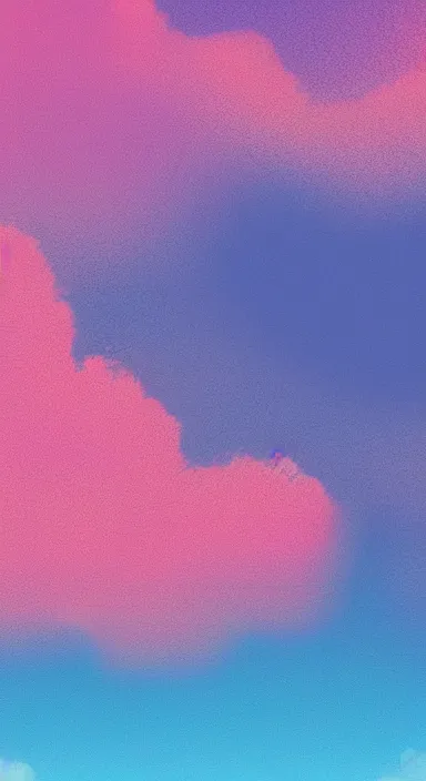 Image similar to pink clouds, under blue clouds, under black sky, smooth, cartoonish and simplistic, background artwork, digital art, award winning