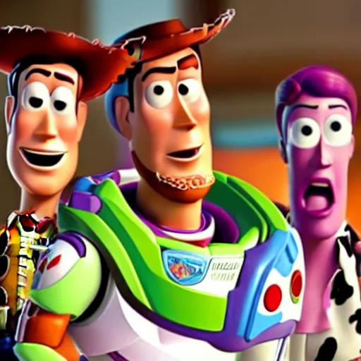 Prompt: nic cage in toy story, pixar,