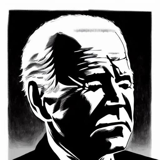 Image similar to Joe Biden looking sinister, by Tsutomu Nihei, highly detailed