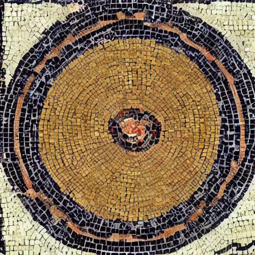 Prompt: roman mosaic of an extraterrestrial