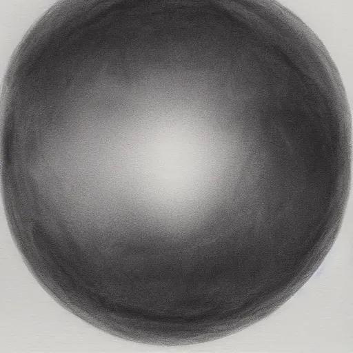 Prompt: a realistic charcoal drawing of a black circular void floating over the ocean in the style of Marco Tirelli, surreal