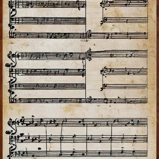 Image similar to a piece of sheet music, composed in the style of bach.