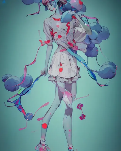 Image similar to james jean isolated vinyl figure harajuku magical girl character design, figure photography, dynamic pose, holographic undertones, motion shapes color design, glitter accents on figure, anime stylized, sharp focus, accurate fictional proportions, high delicate defined details, ethereal lighting