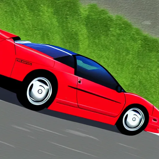 Image similar to acura nsx 1991, Stephen Bliss, gta style, highly detailed, vector style art