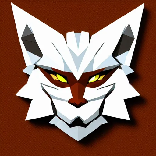 Image similar to a vector logo of rengar from league of legends, low poly,