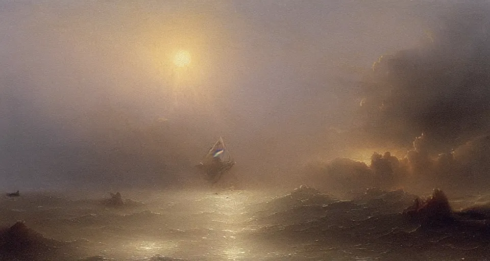 Image similar to the two complementary forces that make up all aspects and phenomena of life, by Ivan Aïvazovski,