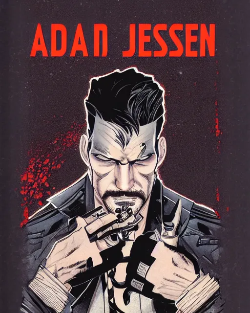 Image similar to adam jensen on a book cover by will eisner