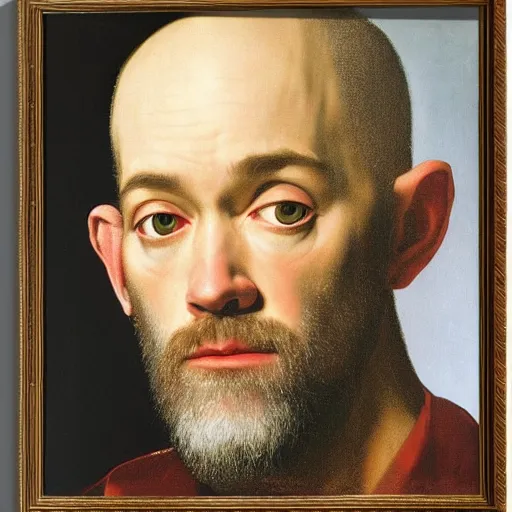 Prompt: painting of michael stipe by caravaggio