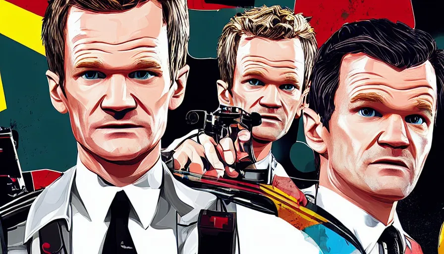 Image similar to Neil Patrick Harris in GTA V artwork style, digital art