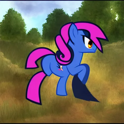 Prompt: My Little Pony in World War 2 battlefield