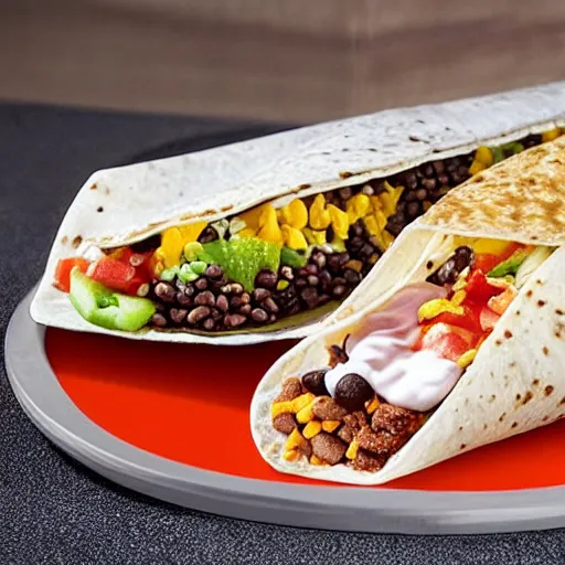 Prompt: new from taco bell - El Grande - a $18.99 burrito containing all ingredients taco bell has