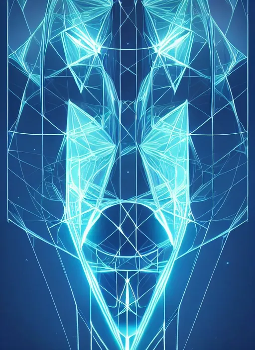 Image similar to symmetry!! abstract minimal product render poster puzzle math scifi, glowing lights!! intricate, elegant, highly detailed, digital painting, artstation, concept art, smooth, sharp focus, illustration, art by artgerm