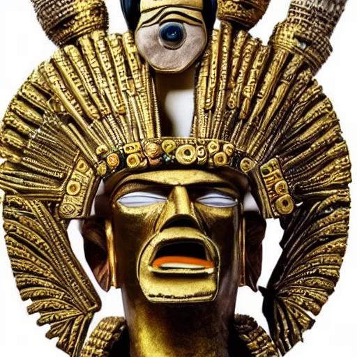 Image similar to elegant portrait of donald trump dressed as an aztec god, 8 k, very detailed, very intricate,