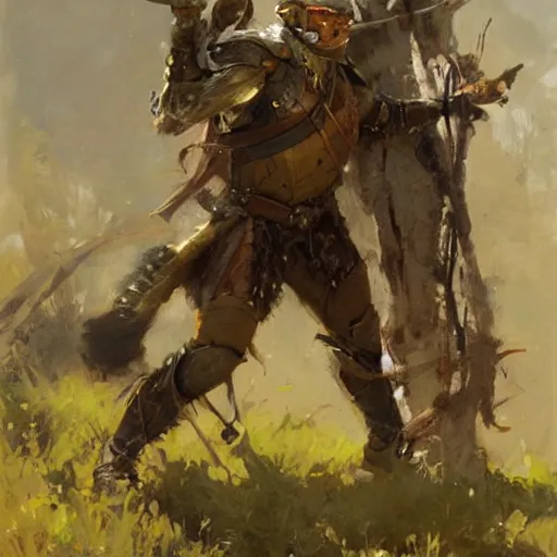 Image similar to portrait of warrior chipmunk, shiny armor, by jeremy mann, anders zorn, greg rutkowski.