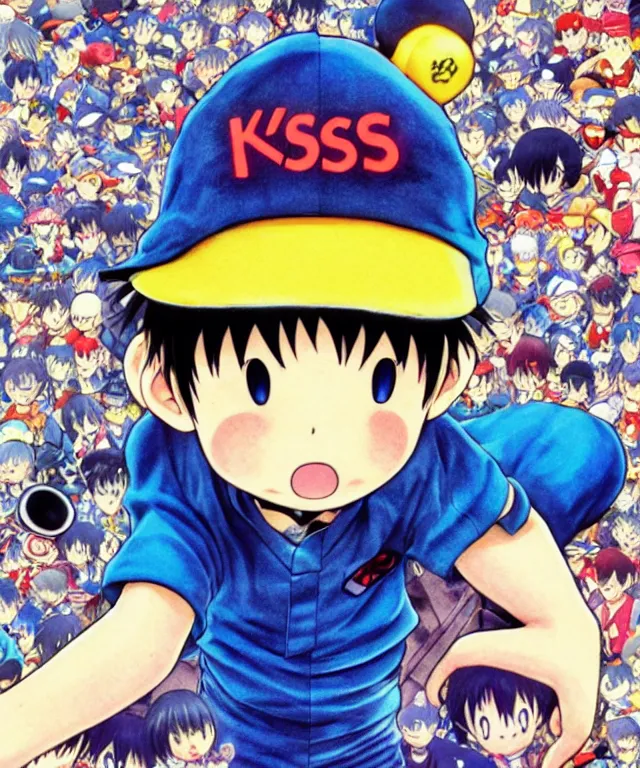 Prompt: ness from earthbound, highly detailed anime illustration, by takeshi obata, yoshitaka amano, ross tran, hirohiko araki, koyoharu gotouge