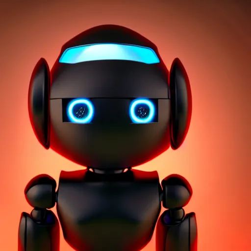 Image similar to a cute little robot. super realistic 8 k render of a dark hooded powerful elegant, cinematic composition