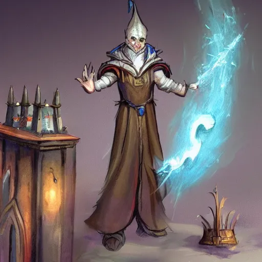 Image similar to sorcerer in castle tower laboratory high fantasy concept art