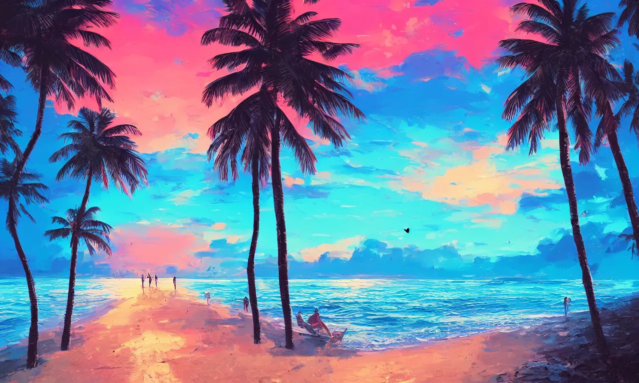 Image similar to paradise beach by alena aenami artworks in 4 k