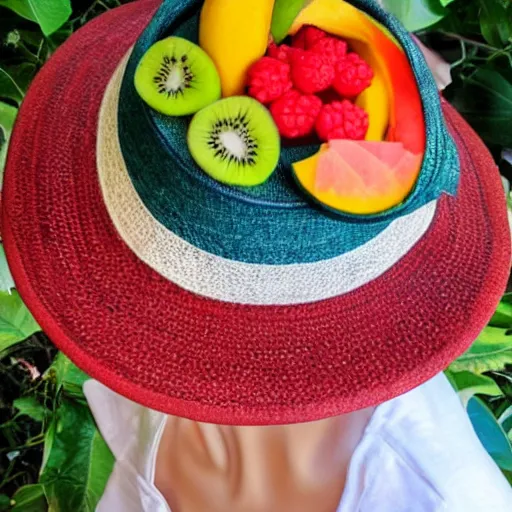 Image similar to tropic hat with all kinds of fruits