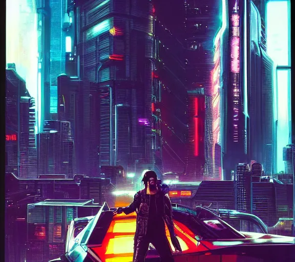 a portrait of a cyberpunk all chrome, Night City, | Stable 