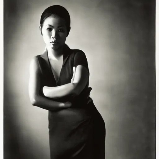 Prompt: A Filipino woman who looks like Drake to a degree, portrait, by Philippe Halsman, Yousuf Karsh