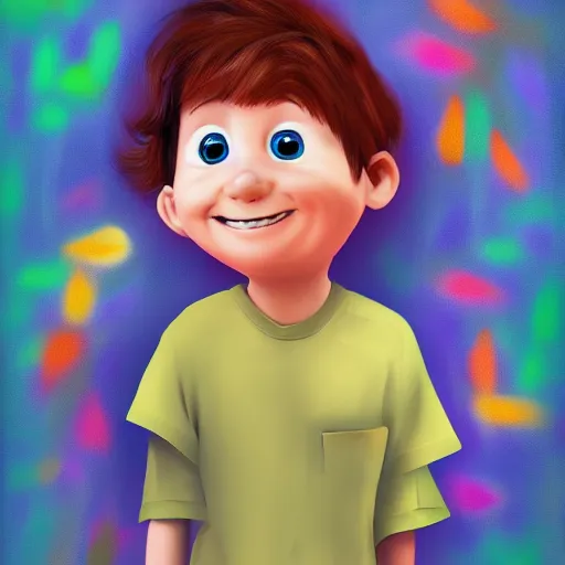 Image similar to little kid in style of pixar, digital art