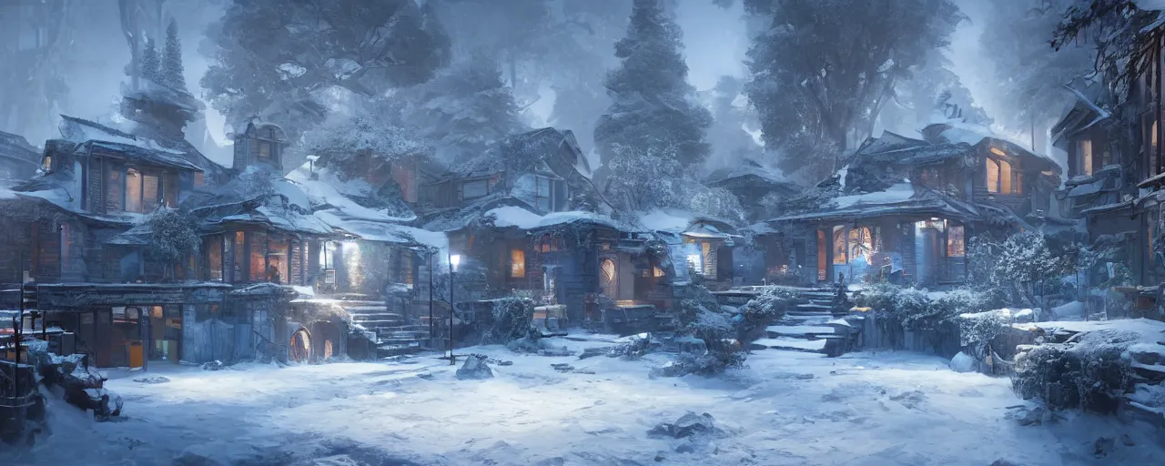 Image similar to a perfect home for winters, 8 k uhd, unreal engine, octane render in the artstyle of finnian macmanus, john park and greg rutkowski
