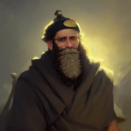 Prompt: a happy merchant jew wearing kippah!!!, evil, tricky, black curly beard, black curly hair, black eyes, hooked nose, by greg rutkowski, artstation, by artgerm, by wlop