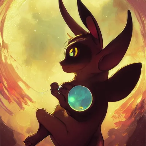 Prompt: Umbreon by Stanley Artgerm Lau, greg rutkowski, thomas kindkade, alphonse mucha, loish, norman Rockwel