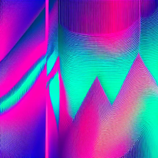 Image similar to chromatic waves, synthwave, aesthetic, sharp focus, 8 k