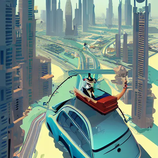 Image similar to gta : dubai, by cory loftis