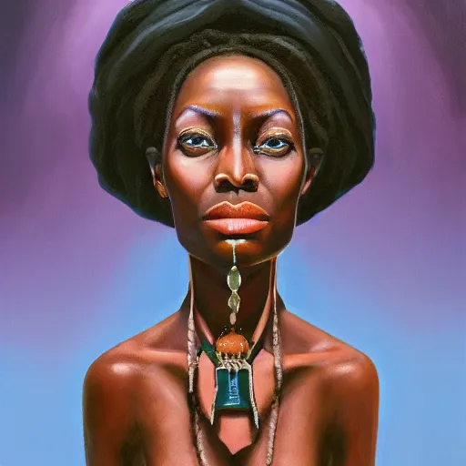 Prompt: a symmetrical portrait of a voodoo witch, oil painting, pale colors, high detail, 8 k, wide angle, trending on artstation,