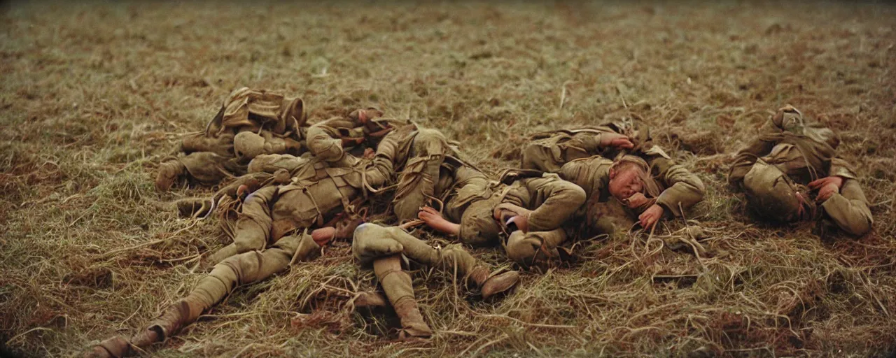Prompt: battle of the somme with spaghetti, canon 5 0 mm, kodachrome, in the style of wes anderson, retro