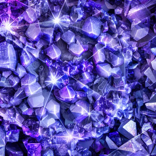 Prompt: macro photography of a cluster of crystals, highly detailed, blender render, geometry nodes, 4 k, 8 k