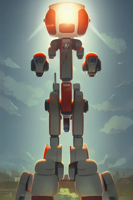 Image similar to metabots medabots medarotto medarot robot minimalist comics, behance hd by jesper ejsing, by rhads, makoto shinkai and lois van baarle, ilya kuvshinov, rossdraws global illumination ray tracing hdr radiating a glowing aura