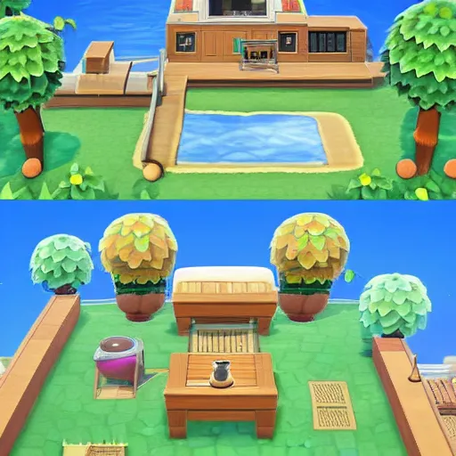 Image similar to a modern marroki house in animal crossing