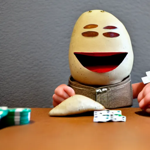 Image similar to anthropomorphic potato's playing poker, canon 5 d 5 0 mm lens