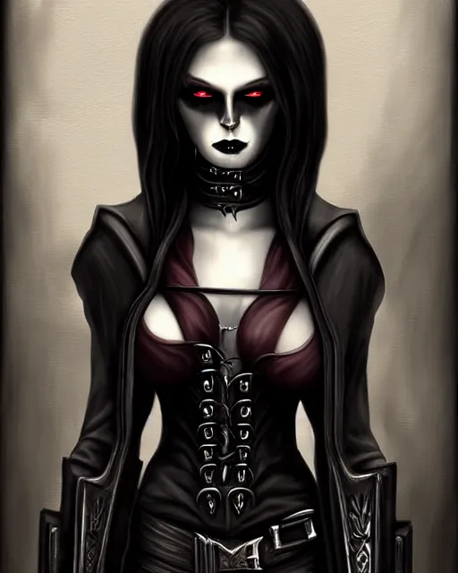 Image similar to bounty hunter, a digital painting by anne stokes, deviantart contest winner, gothic art, gothic, goth, dark and mysterious