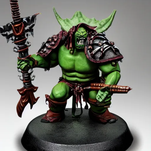 Image similar to warhammer fantasy orc wearing armor figurine