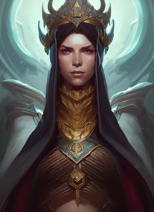 Image similar to percian empress, portrait, art by artgerm and greg rutkowski and magali villeneuve, d & d, fantasy, highly detailed, portrait, digital painting, trending on artstation, concept art, sharp focus, illustration