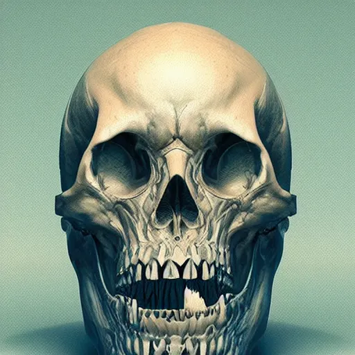 Image similar to portrait_of_a_melting_skull._intricate_abstract._intricate_artwork._by_Tooth_Wu_wlop_beeple_dan_mumford._octane_render_trending_on_artstat, cgsociety, 8k, ultrafine detail, glossy, 3d render