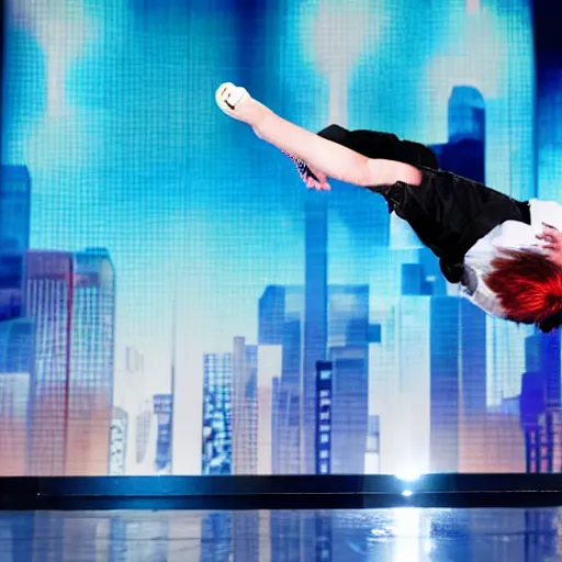 Image similar to boris johnson break dancing on americas got talent, 4 k photograph